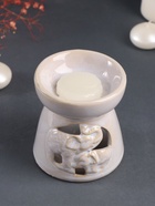 Набор: аромалампа для эфирных масел, мелтс из воска ароматический «Слон со слонёнком», светлый беж, 10×10×9 см - Фото 2