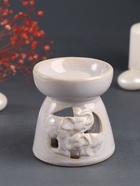 Набор: аромалампа для эфирных масел, мелтс из воска ароматический «Слон со слонёнком», светлый беж, 10×10×9 см - Фото 1