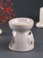 Набор: аромалампа для эфирных масел, мелтс из воска ароматический «Слон со слонёнком», светлый беж, 10×10×9 см - Фото 4