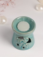 Набор: аромалампа для эфирных масел, мелтс из воска ароматический «Слон со слонёнком», бирюза, 10×10×9 см - Фото 2
