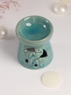 Набор: аромалампа для эфирных масел, мелтс из воска ароматический «Слон со слонёнком», бирюза, 10×10×9 см - Фото 7