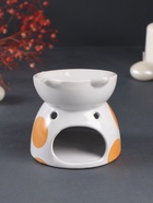 Аромалампа для эфирных масел «Котик пятнистый», керамика, 10.5×10.5×10.5 см - Фото 4