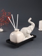 Набор: диффузор для эфирных масел «Слон», фигурка керамика, сад камней, аромапалочки 3 шт., 9.5×20×16 см - Фото 3