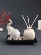 Набор: диффузор для эфирных масел «Слон», фигурка керамика, сад камней, аромапалочки 3 шт., 9.5×20×16 см - Фото 4