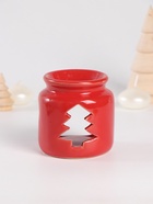 Набор: аромалампа для эфирных масел, мелтсы из воска ароматические «Ёлочка», красная, 7.5×7.5×8 см - Фото 2