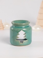 Набор: аромалампа для эфирных масел, мелтсы из воска ароматические «Ёлочка», зелёная, 7.5×7.5×8 см - Фото 2