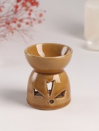 Аромалампа для эфирных масел «Узор», керамика, жжёный сахар, 7×7×7.8 см - Фото 1