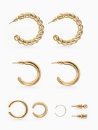 Набор серьги и каффы 9 шт. «Кольца» переплетение, цвет золото - Фото 3