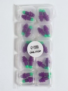 Беруши, 3×1.3 см, в футляре, фасовка 10 шт., силиконовые, фиолетовый/зелёный - Фото 6