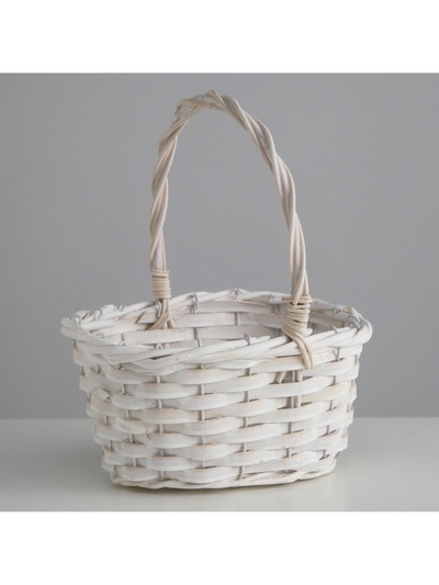 УЦЕНКА Корзина плетёная, ива, 22×16×11.5/25 см, белый
