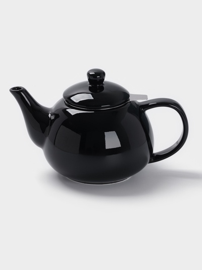 УЦЕНКА Чайник заварочный «Глянец», 1100 мл, чёрный, металл сито