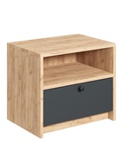 Тумба прикроватная «Рино», 460×333×400 мм, дуб золотой крафт/антрацит  (артикул 10879608)  большой выбор товаров оптом и в розницу по низким ценам с доставкой