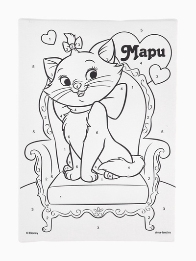 УЦЕНКА Роспись по холсту "Мари" 21х15 см, Кошечка Мари