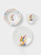 Набор детской посуды Дулевский фарфор «Зайчик», 3 предмета: тарелка 175 мл, миска 360 мл, кружка 210 мл, белый - Фото 3