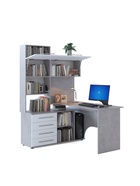 Стол компьютерный «КСТ14.1», левый, 1350×1235×1828 мм, бетон/белый - Фото 2