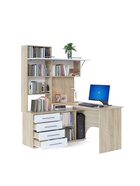 Стол компьютерный «КСТ14.1», левый, 1350×1235×1828 мм, дуб сонома/белый - Фото 2