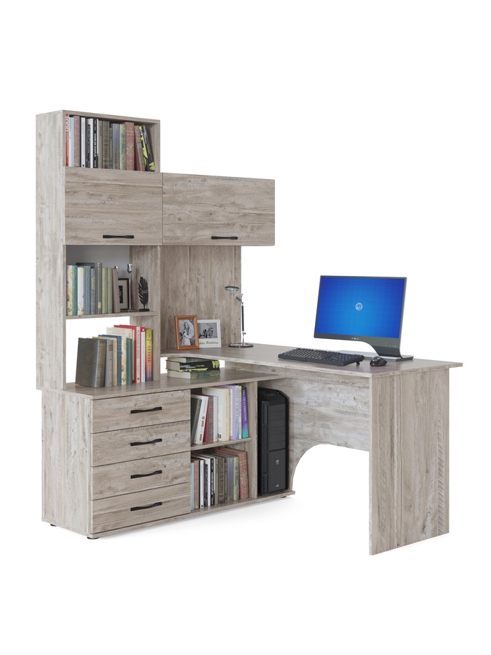 Стол компьютерный «КСТ14.1», левый, 1350×1235×1828 мм, дуб юкон - Фото 1