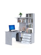 Стол компьютерный «КСТ14.1», правый, 1350×1235×1828 мм, бетон/белый - Фото 2