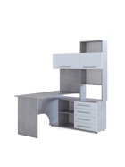 Стол компьютерный «КСТ14.1», правый, 1350×1235×1828 мм, бетон/белый - Фото 4