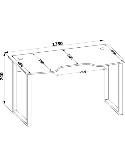 Стол компьютерный «КСТ-19», 1350×730×740 мм, дуб сонома