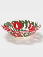 Фруктовница узбекская Шафран «Риштанская Керамика», d=28 см, белая, красная - Фото 2