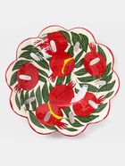 Фруктовница узбекская Шафран «Риштанская Керамика», d=28 см, белая, красная - Фото 3