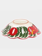 Фруктовница узбекская Шафран «Риштанская Керамика», d=28 см, белая, красная - Фото 4