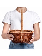 УЦЕНКА Корзина плетёная, 30×25×12/37 см, бамбук, лоза, МИКС - Фото 2