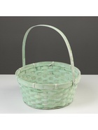 УЦЕНКА Корзина плетёная, 26×12/30 см, зелёный, бамбук - Фото 2