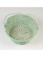 УЦЕНКА Корзина плетёная, 26×12/30 см, зелёный, бамбук - Фото 4