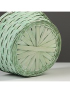 УЦЕНКА Корзина плетёная, 26×12/30 см, зелёный, бамбук - Фото 5