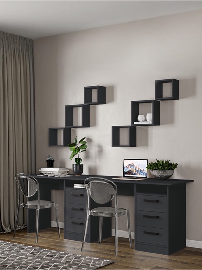 Стол письменный «СТН-3», 2040×600×750 мм, цвет серый графит