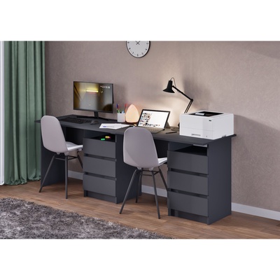 Стол письменный тандем «Зара», 750×2182×610 м, цвет серый графит