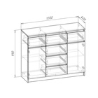 Комод для хранения «Мадера», 6 выдвижных ящиков, 2 двери, 1204×404×990 мм, цвет серый графит - Фото 4