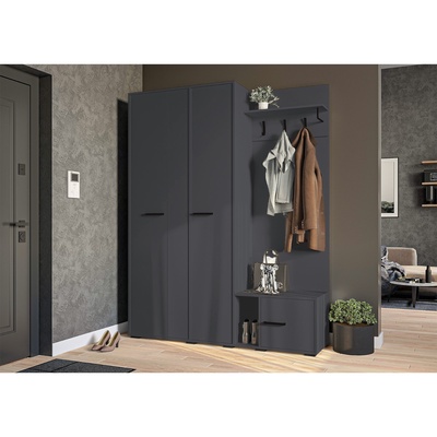 Прихожая «Моника»,1650×430×2100 мм, цвет серый графит