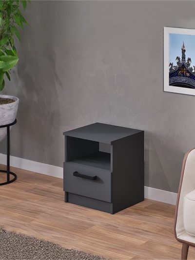 Тумба прикроватная напольная «ЭКО», 400×375×468 мм, цвет серый графит