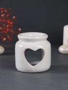 Набор: аромалампа для эфирных масел, мелтсы из воска ароматические «Сердце», белая, 7.5×7.5×8 см - Фото 2
