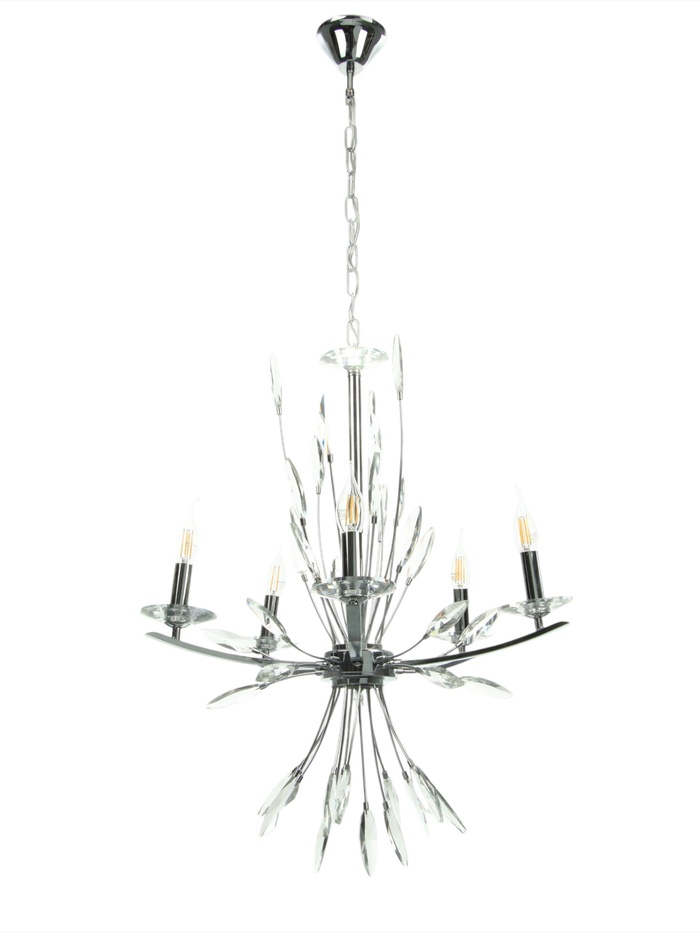 Люстра «Барселона» 5хЕ14 40 Вт хром 57×57×100 см