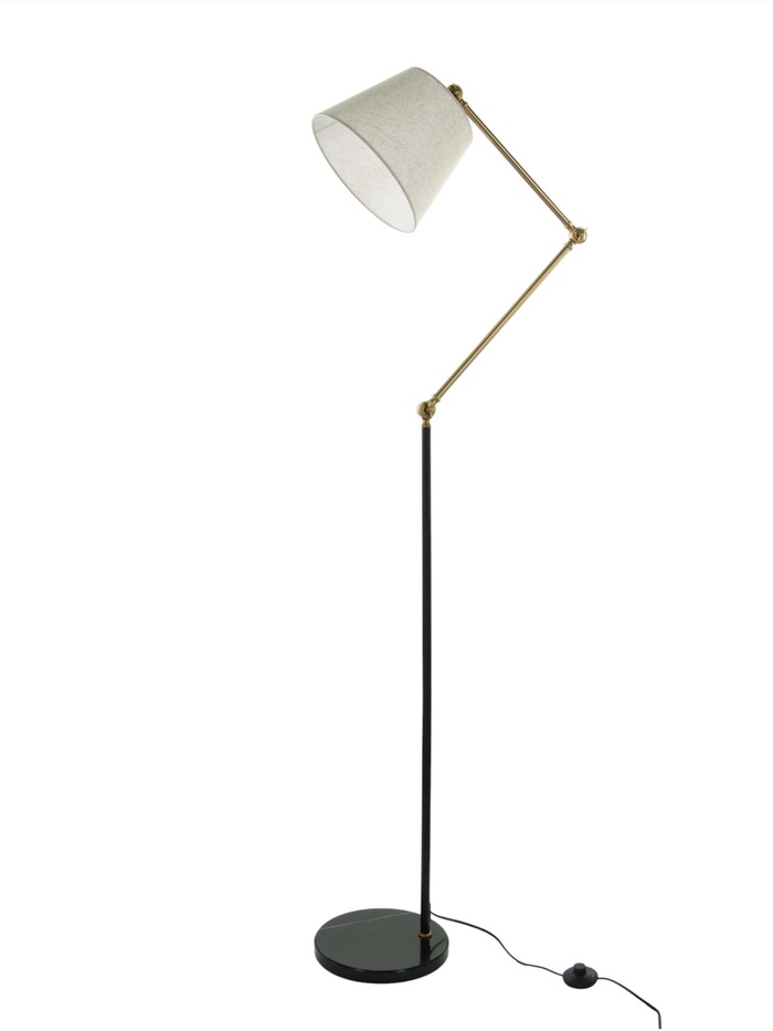 Торшер «Астон» Е27 40 Вт черно-золотой 28×167 см - Фото 1