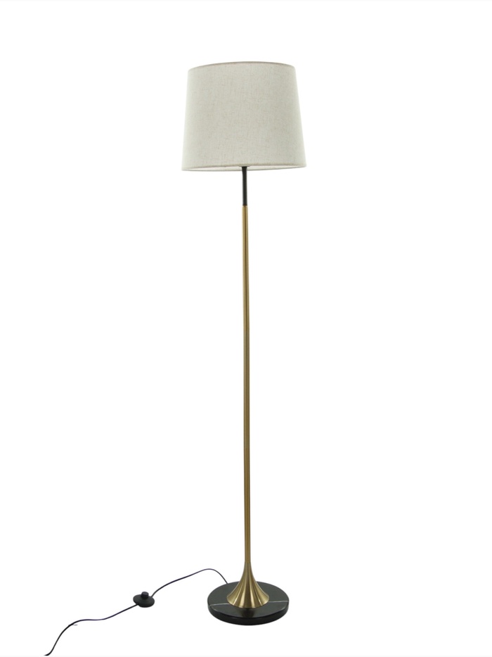 Торшер «Винки» Е27 40 Вт латунь черный 35×35×157 см - Фото 1