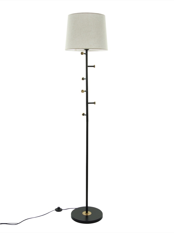 Торшер «Тремпель» Е27 40 Вт черно-золотой 38×38×168 см - Фото 1