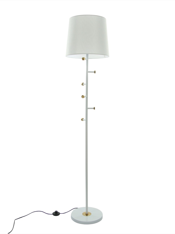 Торшер «Тремпель» Е27 40 Вт бело-золотой 38×38×168 см - Фото 1