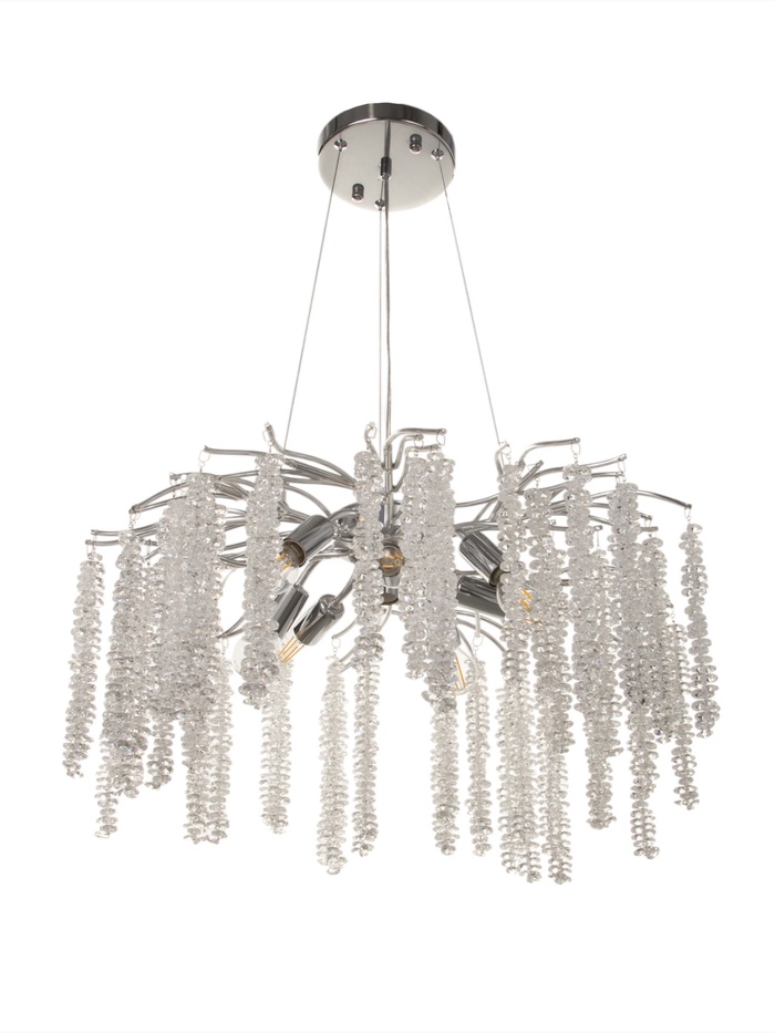 Люстра Amalia 8×40 Вт Е14 серебро 60×60×50+100 см - Фото 1