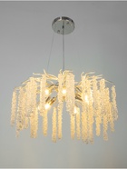 Люстра Amalia 8х40Вт Е14 серебро 60х60х50+100см 10536645 - фото 14632795