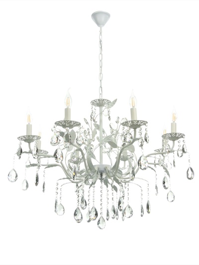 Люстра Astrid=8×40 Вт Е14 белый 80×80×65+50 см