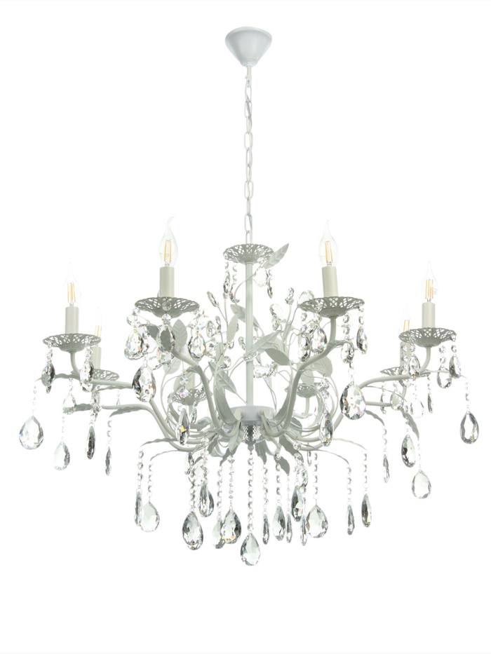 Люстра Astrid=8×40 Вт Е14 белый 80×80×65+50 см - Фото 1