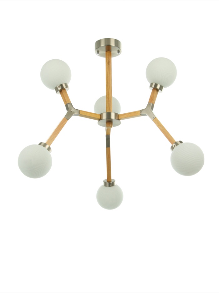 Люстра «Молекула» 6×40 Вт Е14 сатин/коричневый 89×89×66 см - Фото 1