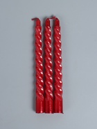 УЦЕНКА Набор свечей витых, 1.5×15 см, 3 шт., рубиновые - Фото 3