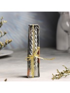 УЦЕНКА Набор свечей витых, 1.5×15 см, 2 шт., серебряный металлик 10880424