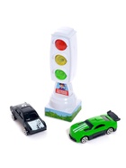 УЦЕНКА Светофор с машинками «Изучаем ПДД», световые эффекты, русский чип, МИКС 10880497